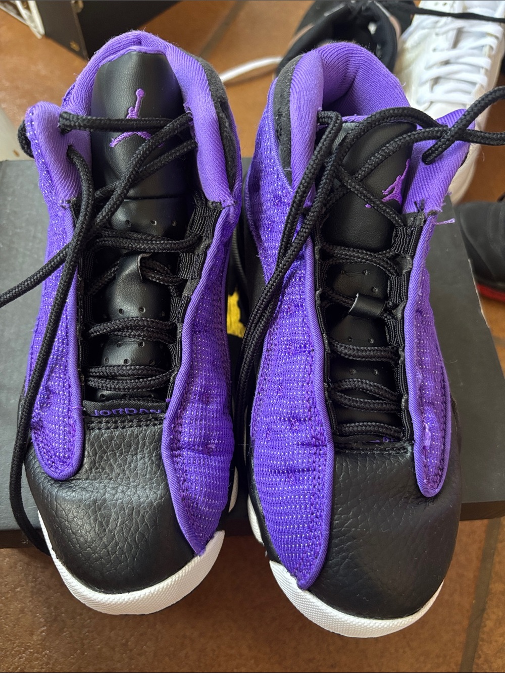 Jordan Kids Purple and Black High-Top Sneakers